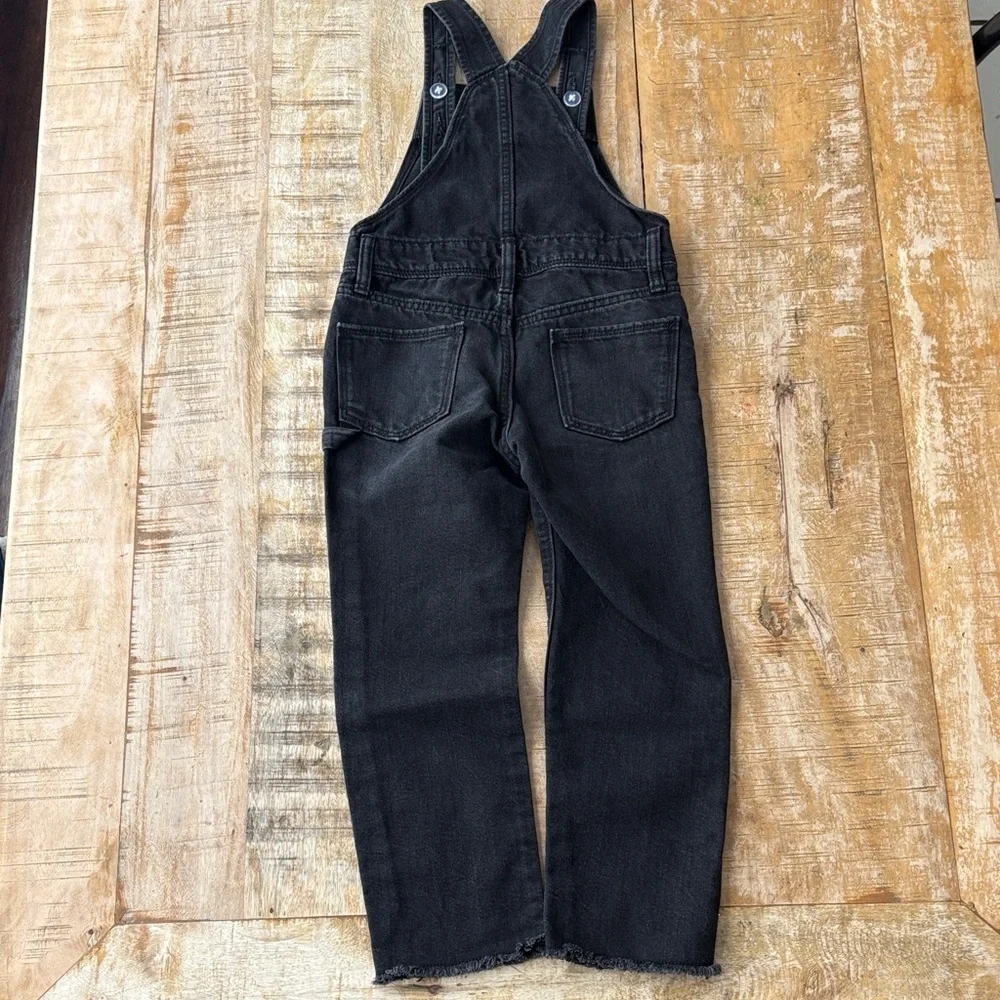 Old Navy Girls Black Denim Overalls S(6/7)